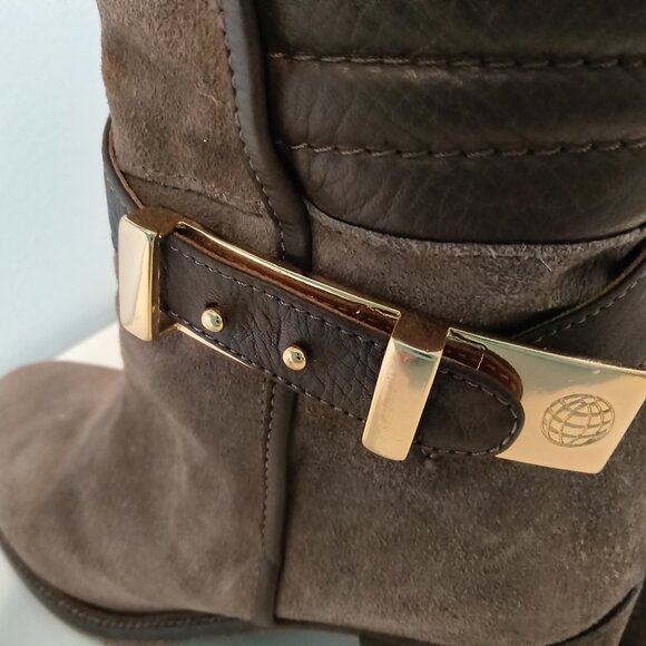 Napoleoni  Brown Suede And Leather Boots Made in Italy Size  37 - Picture 9 of 9